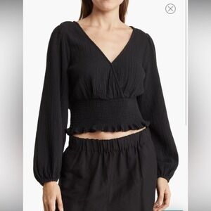 Madewell Julianne Lightspun Smocked Waist Top
